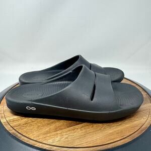 OOfos OOahh Black Recovery Slide Sandal Shoe Men's 11/Women's 13